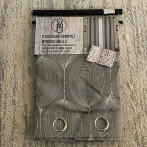 Grey Grommet Window Panels